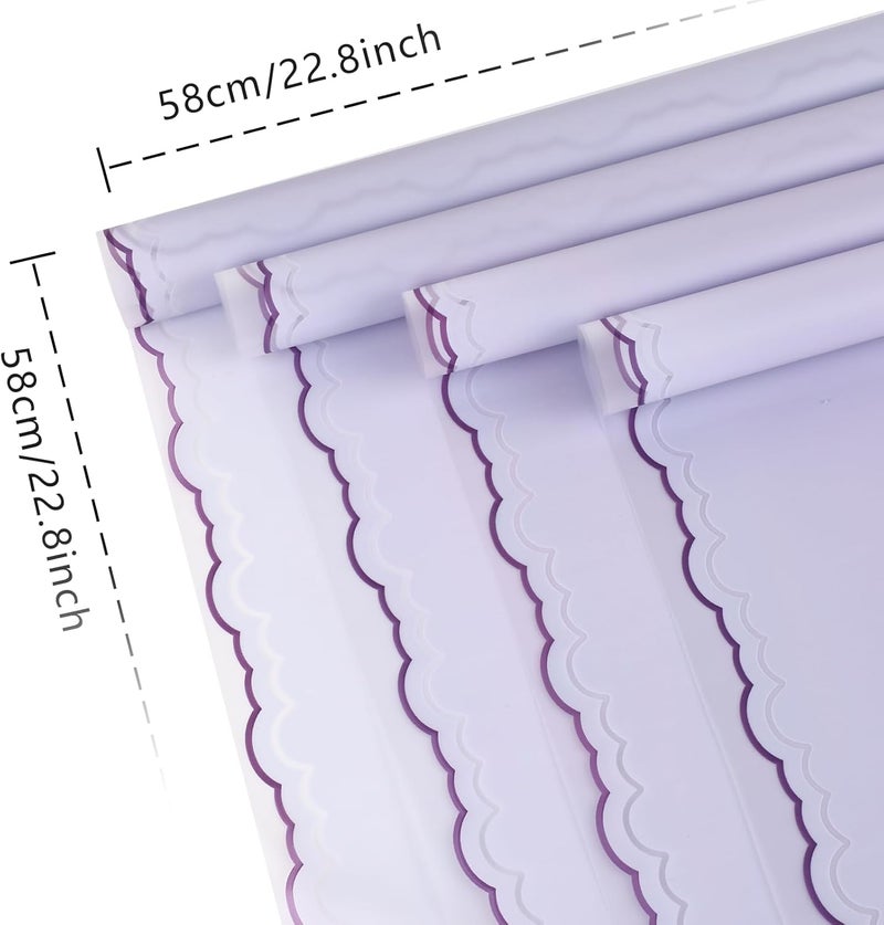 FUHITIM 20 Sheets Flower Wrapping Paper - Waterproof Floral Bouquet Wrapping Paper, Florist Supplies Packaging Paper for Wedding Birthday Gift DIY Crafts (Lavender Purple) - Image 2